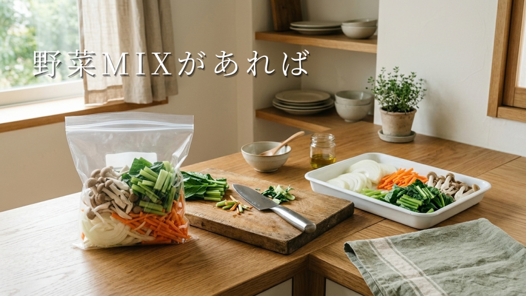 野菜MIXがあれば｜野菜を手軽に食べるための簡単な作り置き